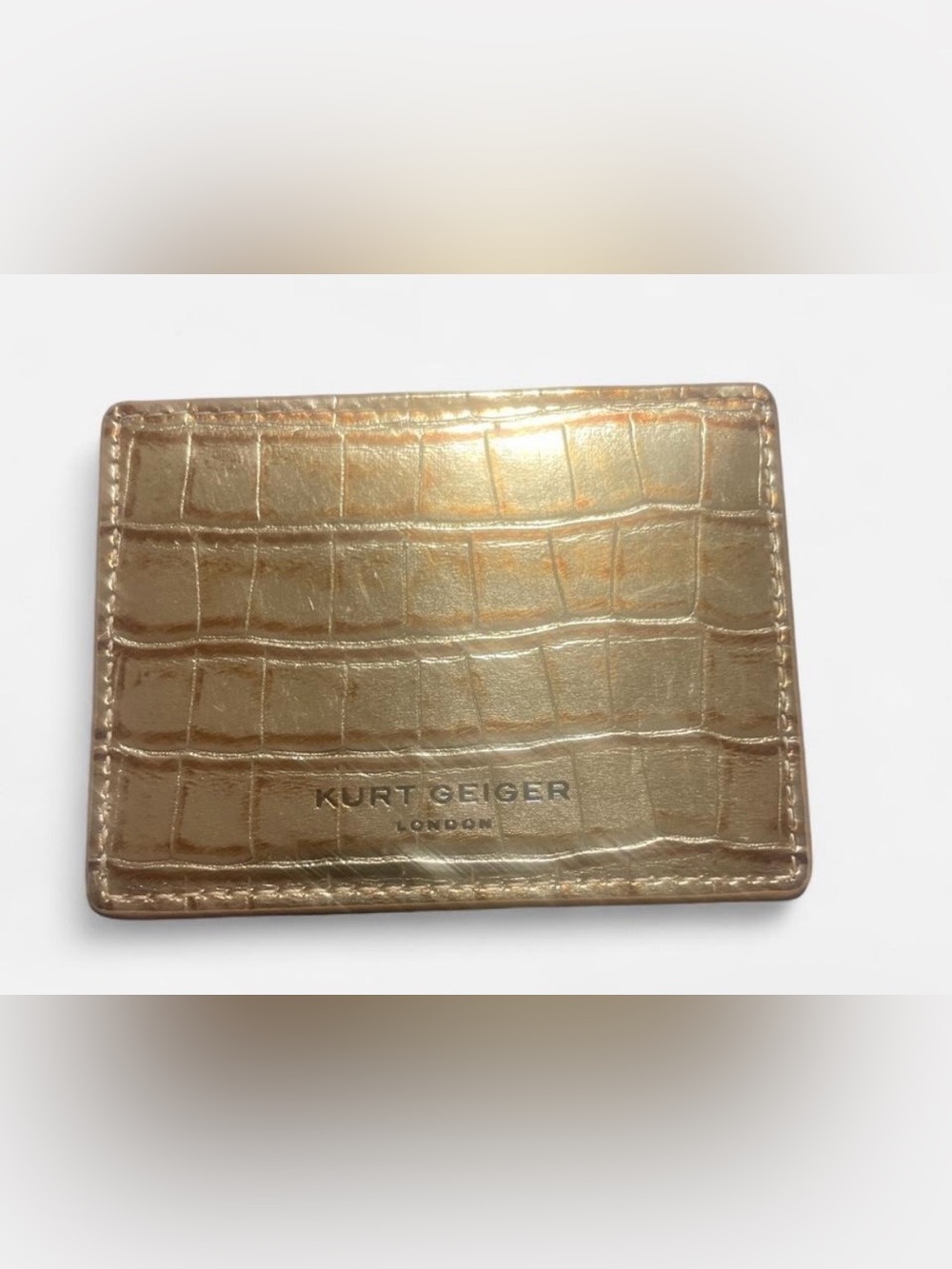 Kurt Geiger Gold Croc-Embossed Leather mirror